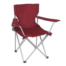 Quad Folding Camp Chair with Cup Holder, Red - $24.53