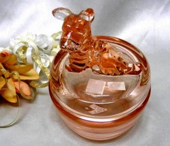 3393 Antique Jeannette Pink Scottie Trinket Jar Rare  - $45.00