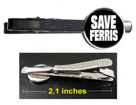 Save Ferris Bueller&#39;s Day Off Tie Clip Clasp Bar Slide Silver Metal Shiny - £11.25 GBP