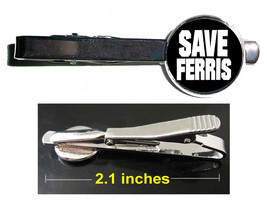 Save Ferris Bueller&#39;s Day Off Tie Clip Clasp Bar Slide Silver Metal Shiny - £10.76 GBP