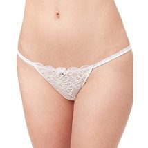 Le Mystere Women&#39;s Sophia Lace String Thong Panty, Pearl, Large - £7.98 GBP