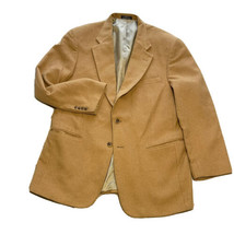 Camel Hair Blazer Mens 42R Beige Vintage Macy&#39;s Sport Coat Jacket Piped ... - £29.22 GBP
