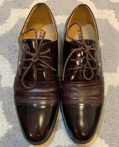 Kangnai Dress Shoes Lace Up Oxfords Leather Burgandy Brown Sz 41 US 8 EU... - $21.64