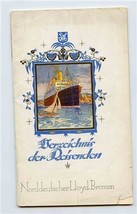 1928 Norddeutscher Lloyd Bremen Dresden Passenger List Bremen New York  - £65.54 GBP