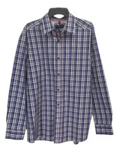 Ariat Pro Series Men’s Long Sleeve Blue Plaid Button Down Shirt Size Large L - £24.80 GBP