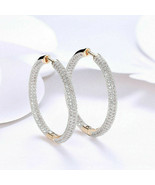 2Ct Round Cut Diamond Hoop Cluster Snap Closure Earring 14K Yellow Gold ... - £101.25 GBP