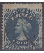 ZAYIX - 1867 Chile 18 used - 10c Blue Columbus 112222S69 - £4.00 GBP