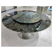 Round Labradorite Gemstone Coffee Table, Labradorite Cafeteria Table Furniture - $280.27+