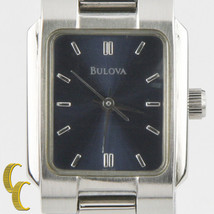 Bulova da Donna Quarzo Acciaio Inox Orologio Con / Raso Quadrante Blu 1999 - $6,894.78 MXN