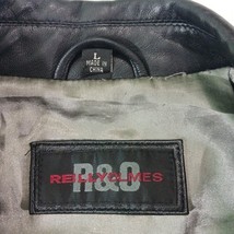 R&O Reilly Olmes Leather Jacket Women's Large Zip Front Black Quilted Lining image 4