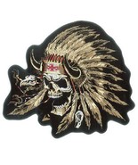 DELUXE 5 INCH EMBROIDERIED  SKULL HEAD W FEATHER BONNET new #3410 back - $249.29 MXN