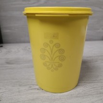 Vintage Tupperware 811-13 Canister Yellow Servalier &amp; 809-13 Lid Pre-owned  - £6.29 GBP