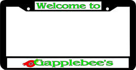 WELCOME TO GAPPLEBEE&#39;S  BLACK LICENSE PLATE FRAME - £10.24 GBP