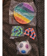 4 Pack Stress Relief Fidget Toy Set Pop Push Bubble It Sensory Flippy Chain - $150.53 MXN