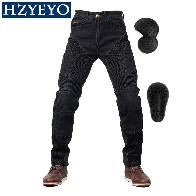 HZYEYO Spring And Summer Breathable Motorcycle Riding Pants Rider Anti-f... - £82.51 GBP