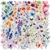 50 Pack Transparent Waterproof Watercolor Wildflower Flower Scrapbook St... - $332.27 MXN