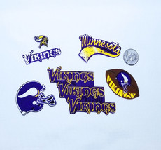 Minnesota Vikings Retro Mix NFL, Fabric Iron On Appliques, 4 Sets To Choose From - £7.98 GBP