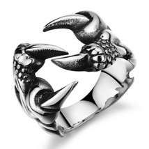 Fashion Accessories Punk Chrome Jewelry Titanium Steel Dragon Claw Heart Party R - £8.56 GBP