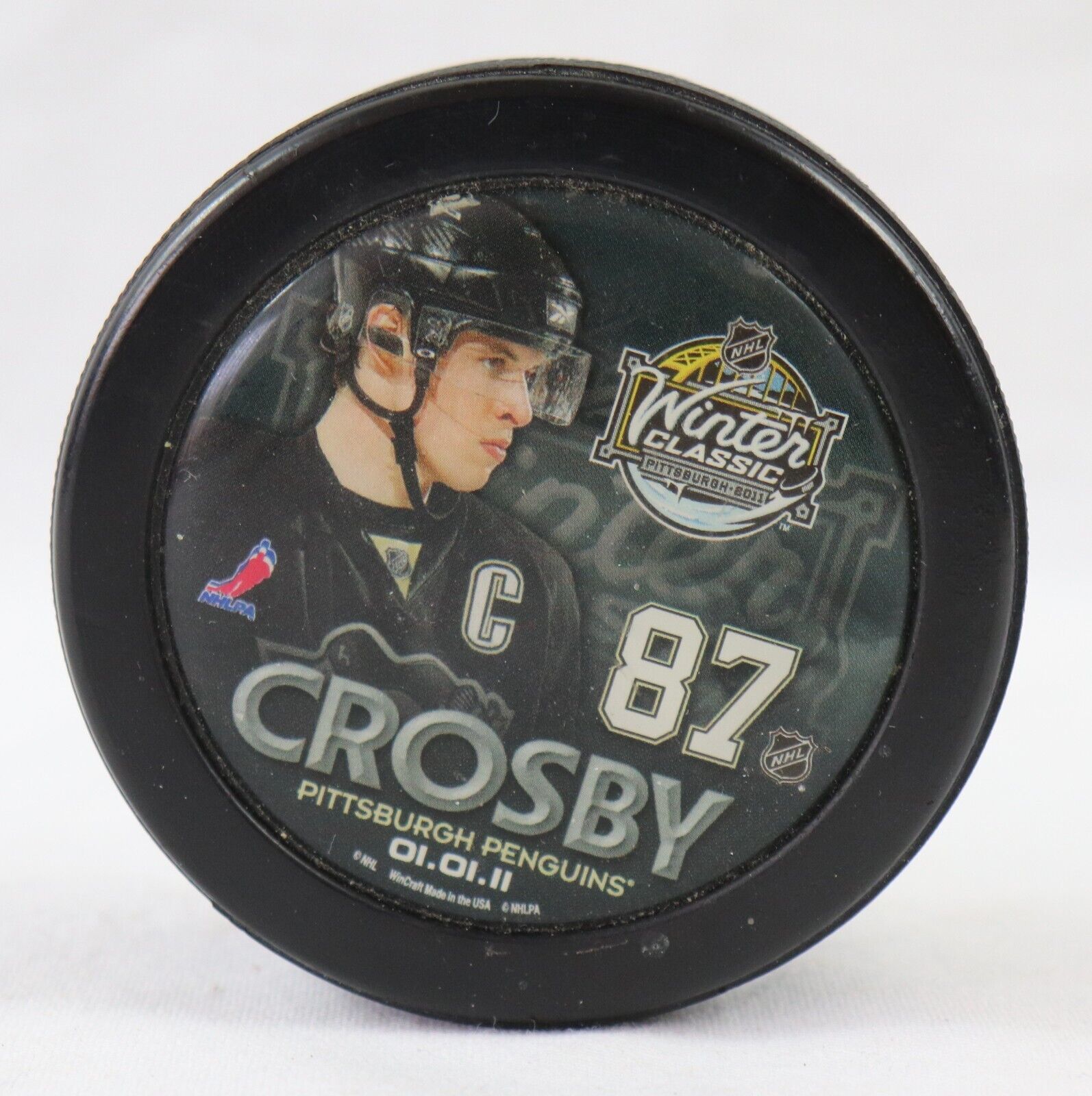 VINTAGE 2011 Sidney Crosby Winter Classic Official Hockey Puck Penguins - $19.79