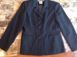 Leslie Fay Sportswear Jacket Suit Blazer Black Size 8 Polyester - £11.03 GBP