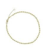 14K Solid Gold Fancy Chain Anklet - Yellow 9&quot;-10&quot; Adjustable - £184.13 GBP