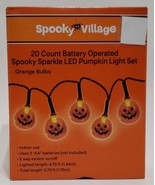 Spooky Village 20 Count Battery Operated Spooky Sparkle LED Pumpkin Ligh... - $272.61 MXN