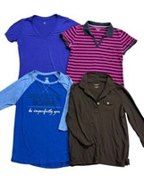 4 Long Sleeve Polo T-Shirt Short Sleeve Womens MED Bulk Lot - £19.48 GBP
