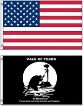 3&#39;x5&#39; Us American And Pow Mia Vale Of Tears Polyester Flags - £7.03 GBP