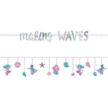 Shimmering Mermaids &quot;Making Waves&quot; Double Banner Kit Birthday Party Deco... - £9.17 GBP