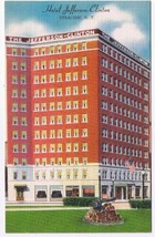 New York Postcard Syracuse Hotel Jefferson Clinton - $2.96
