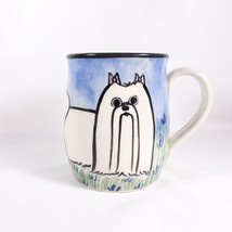Maltese Coffee Cup Ceramic Dog Person Gift Artistic Funky - £27.40 GBP