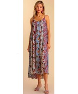 New Umgee S L Floral Mixed Print Adjustable Spaghetti Strap Flowy Maxi D... - $24.00