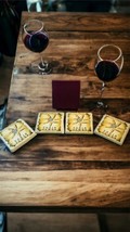 Tobin James Winery Coaster Set 4 Ceramic Tile Logo Cork Back Sun Paso Robles Ca - $27.23