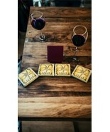 Tobin James Winery COASTER SET 4 Ceramic Tile LOGO Cork Back Sun PASO RO... - $518.44 MXN