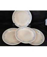 Corelle Desert Bread or Appetizer Plates 6-3/4&quot; Blue Flowers +Blue Trim ... - $25.00