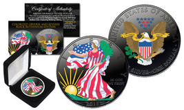Black Ruthenium & Colorized 2-Sided 1 Troy Oz .999 2023 Silver Eagle Coin w/Box - $84.11