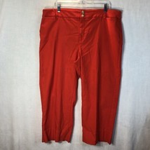 Chico&#39;s Size 4 (20) Orange Fly Front Dbl Stitch Wide Leg Crop Pants - £19.46 GBP