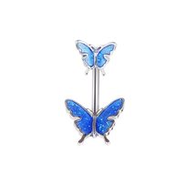 New Women Men 316L Stainless Steel Blue Color Navel Jewelry Belly Button Body Pi - £7.63 GBP+