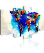 Tiptophomedecor Stretched Canvas World Map Art - All Colors Of The World... - £70.81 GBP+