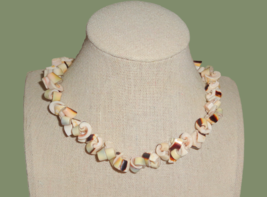 Luhuanus Curly Curled Spiral Conch Shell Seashell Necklace Short Choker 18.5&quot; - £23.73 GBP