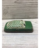 VTG Pressed Tin Green &amp; White Checkered Cab TAXI Toy Car Rotating Fare i... - €8,58 EUR