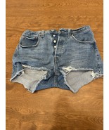 Levi&#39;s 501 Shorts Women’s 28 Blue Jean Button Fly Denim Cut-Off Daisy Dukes - $15.99