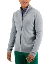 Club Room Men&#39;s Cotton Full-Zip Sweater in Soft Grey Heather-XL - £18.90 GBP