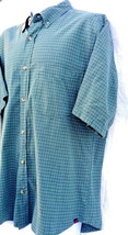 Woolrich Green and White Soft Plaid Short Sleeve Medium Men&#39;s Shirt - £7.52 GBP