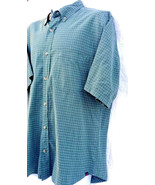 Woolrich Green and White Soft Plaid Short Sleeve Medium Men&#39;s Shirt - £7.41 GBP