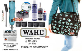 Wahl KM10 Groomer Kit CLIPPER&amp;5 BLADES&amp;8pc Metal Attachment Comb Set,Case,Dvd B - £559.54 GBP