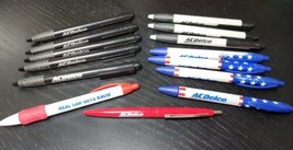 AC Delco Ink Pens Lot of 14 Vintage Ink Pens Stars and Stripes Black Whi... - $48.40