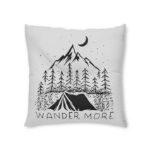 Personalized Square Tufted Floor Pillow Custom Artwork Wander More Print Adventu - £72.50 GBP+