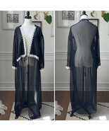 Daphne Grey Black Chiffon Lingerie Topper Housecoat Sexy Robe Plus Size 2X - $428.54 MXN