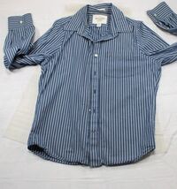 Abercrombie &amp; Fitch Muscle Fit Button Up Blue/White Striped Long Sleeve ... - $12.36
